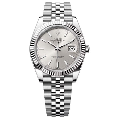 Rolex Datejust 41mm Silver Dial Jubilee Fluted 126334-0004 Pre-Owned