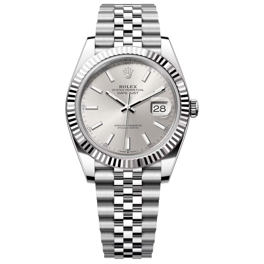 Rolex Datejust 41mm Silver Dial Jubilee Fluted 126334-0004 Pre-Owned