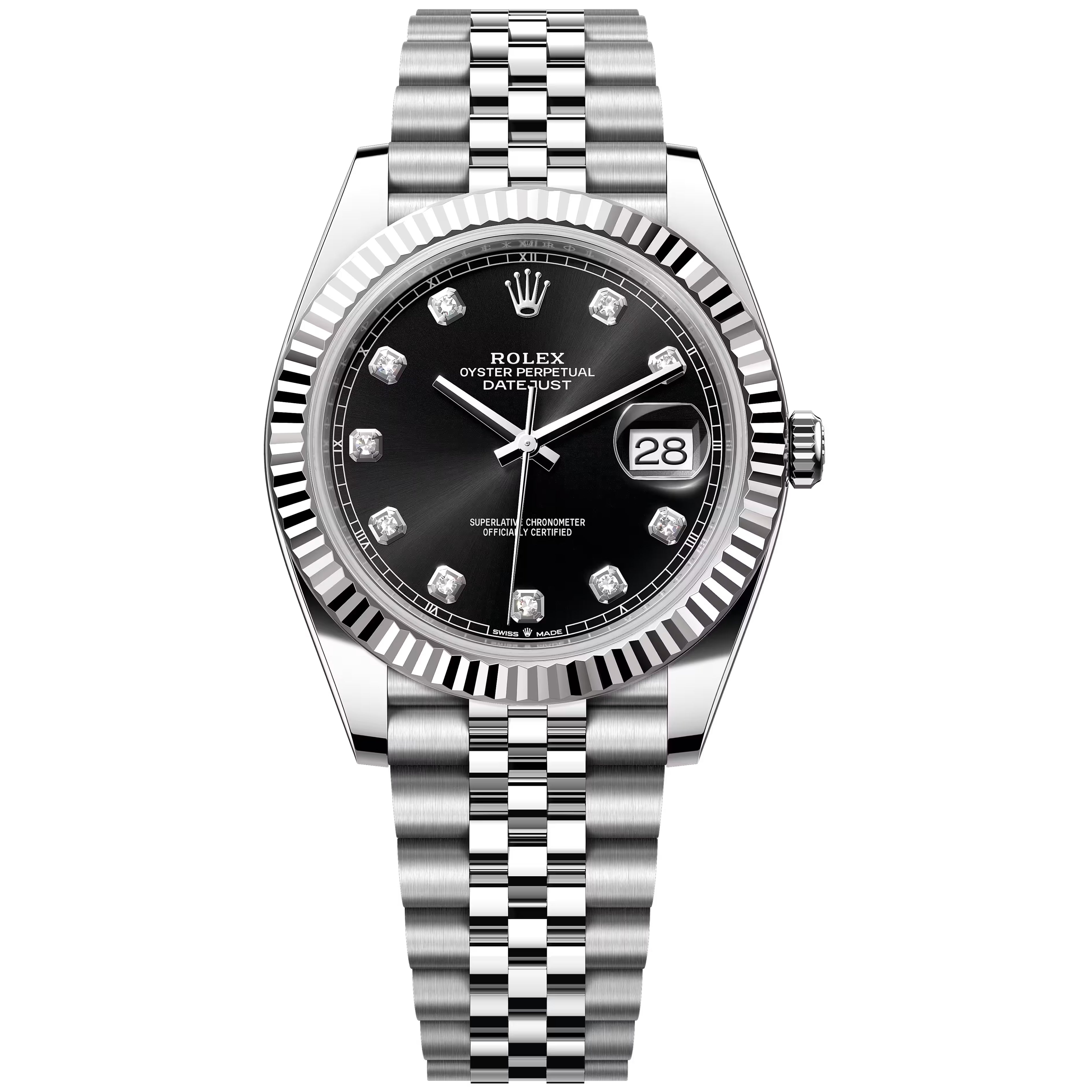 Rolex Datejust 41mm Black Diamond Unworn 2026 Jubilee Fluted 126334-0012