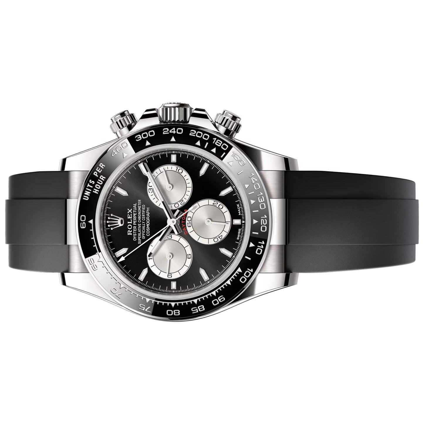 rolex cosmograph daytona 40mm white gold oyster flex black dial 126519ln-0006 pre owned