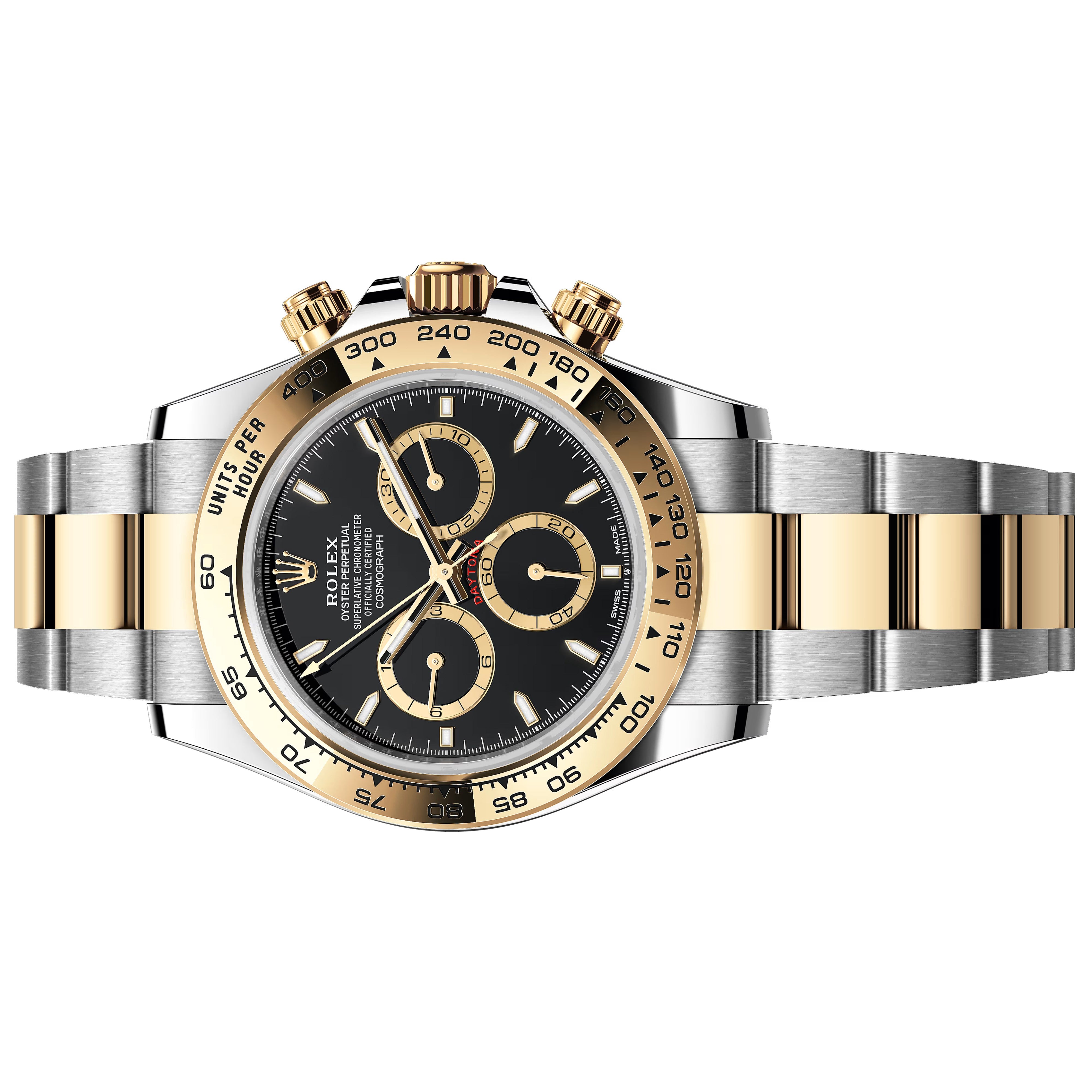 Rolex Cosmograph Daytona Black Dial Yellow Gold and Steel 126503-0003 مستعملة