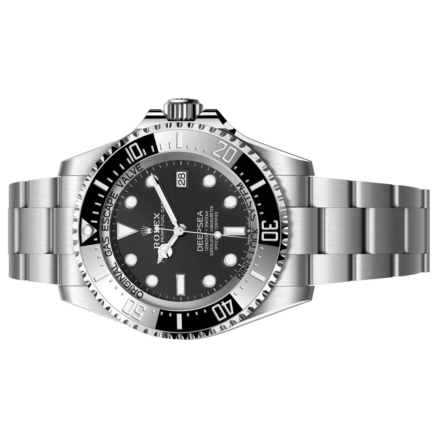 rolex sea-dweller, deepsea 44mm black dial oyster steel 126660-0001 pre-owned