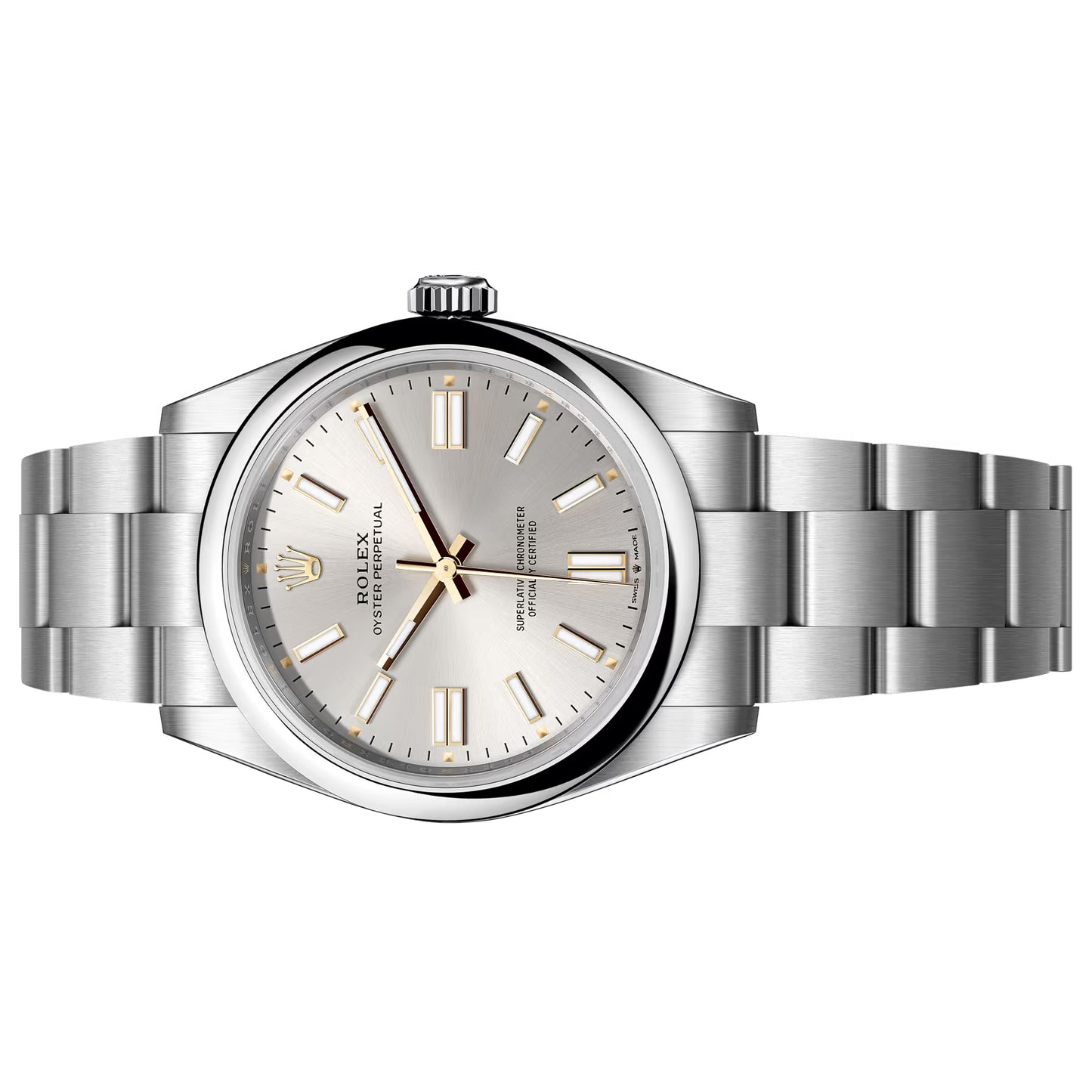 rolex oyster perpetual op 41mm 2025 unworn silver dial 134300-0001