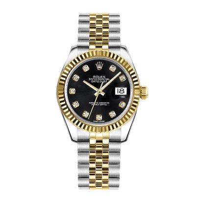 Rolex Datejust 31mm Black Diamond Jubilee Yellow gold 178273-0020 Pre-Owned