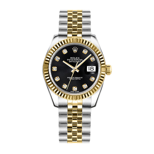 Rolex Datejust 31mm Black Diamond Jubilee Yellow gold 178273-0020 Pre-Owned