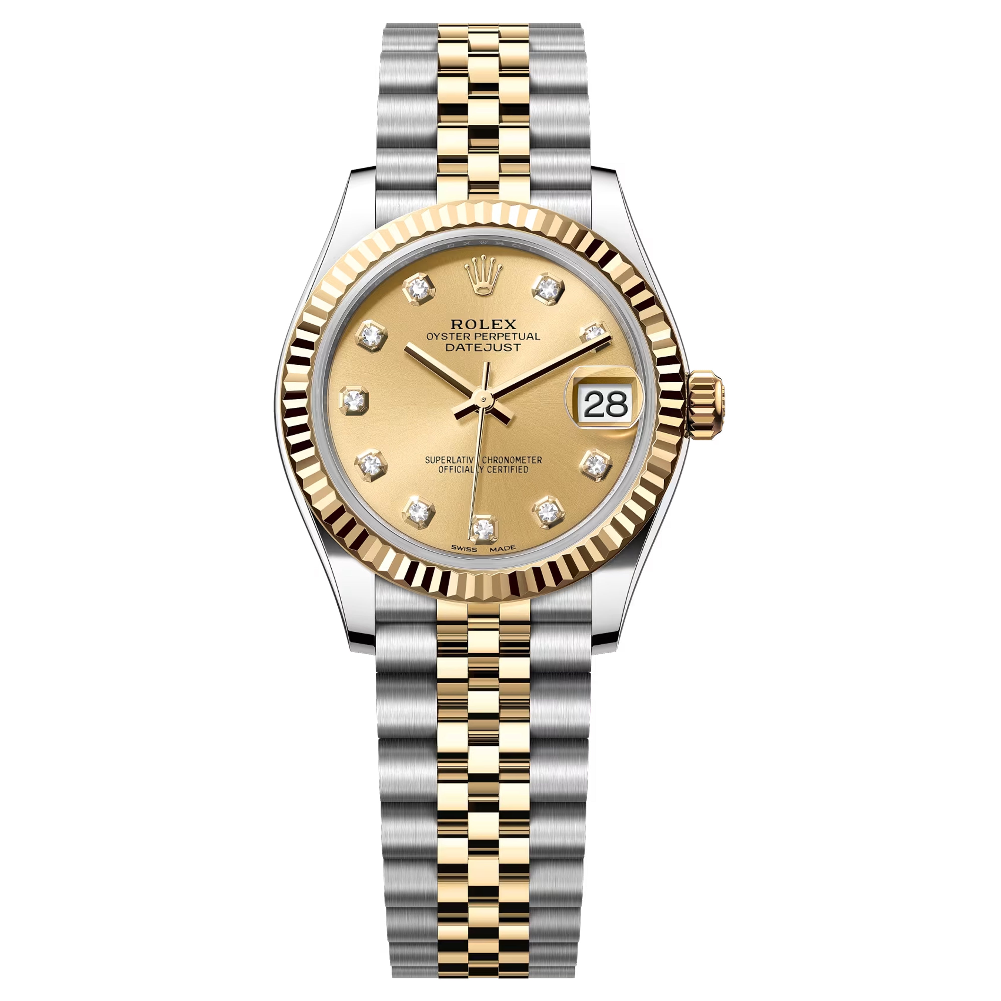 Rolex Datejust 31mm Champagne Diamond Yellow Gold 178273 Pre-Owned