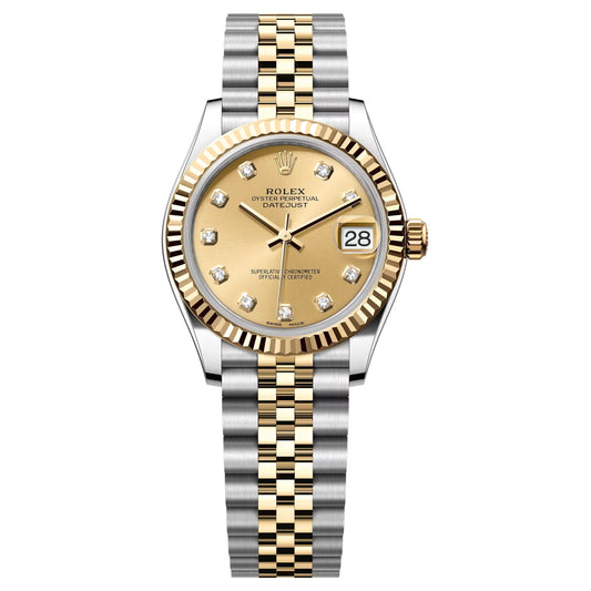 Rolex Datejust 31mm Champagne Diamond Yellow Gold 178273 Pre-Owned
