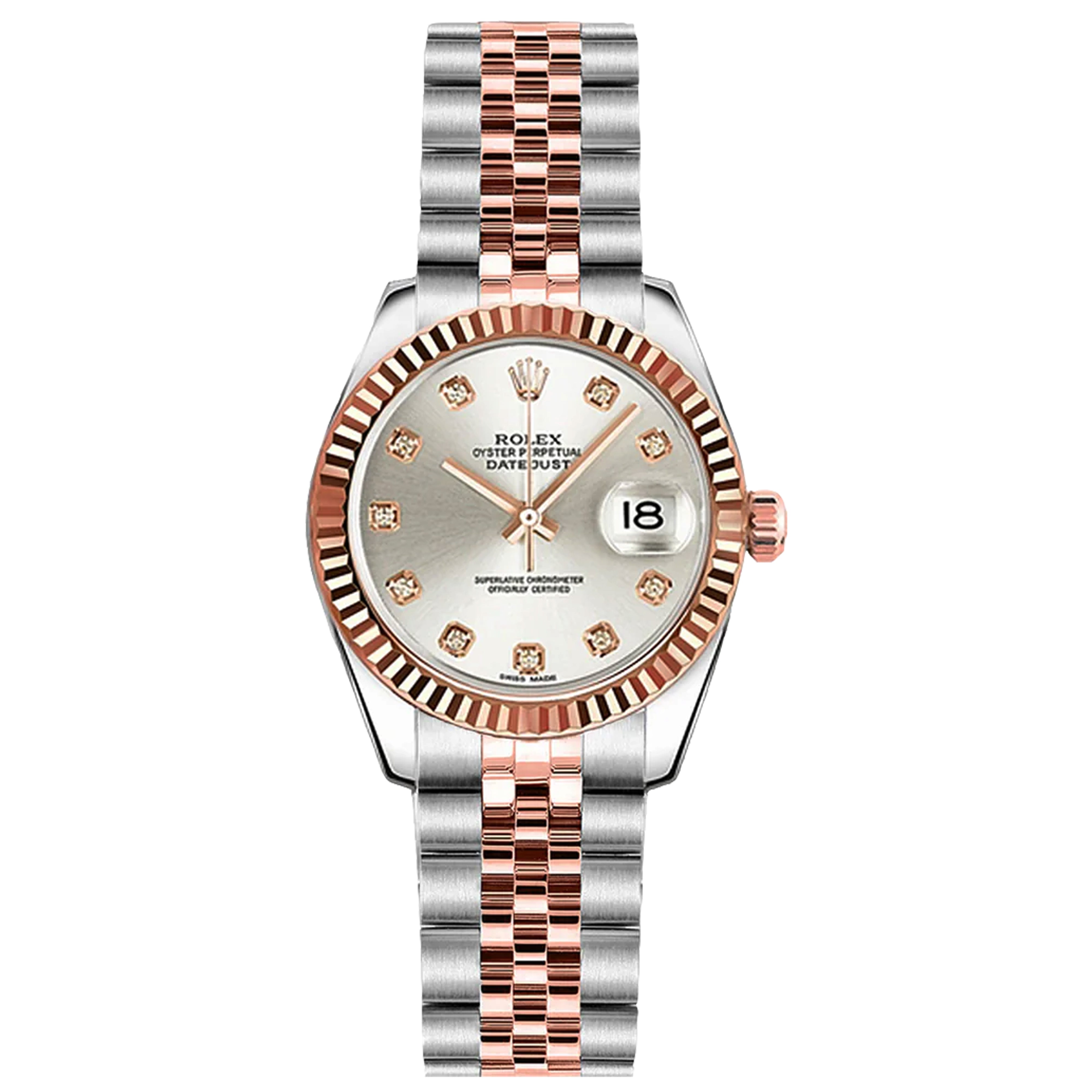 Rolex Datejust 26mm 179171 Rose Gold, Silver Diamond Jubilee , Pre-Owned
