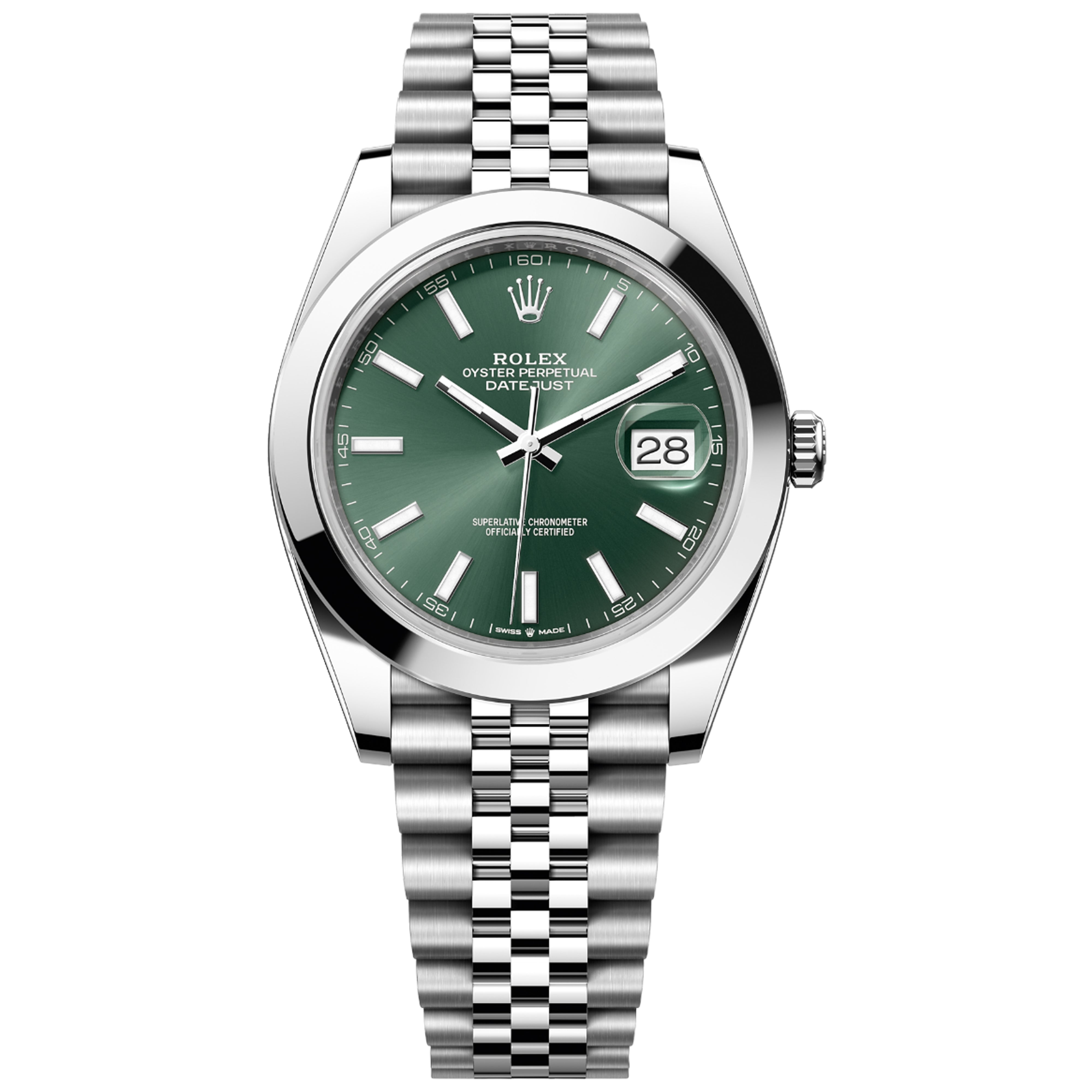 Rolex Datejust 2025 Unworn 126300-0020 Smooth Stainless41mm Mint Green - Luxury Address Watches