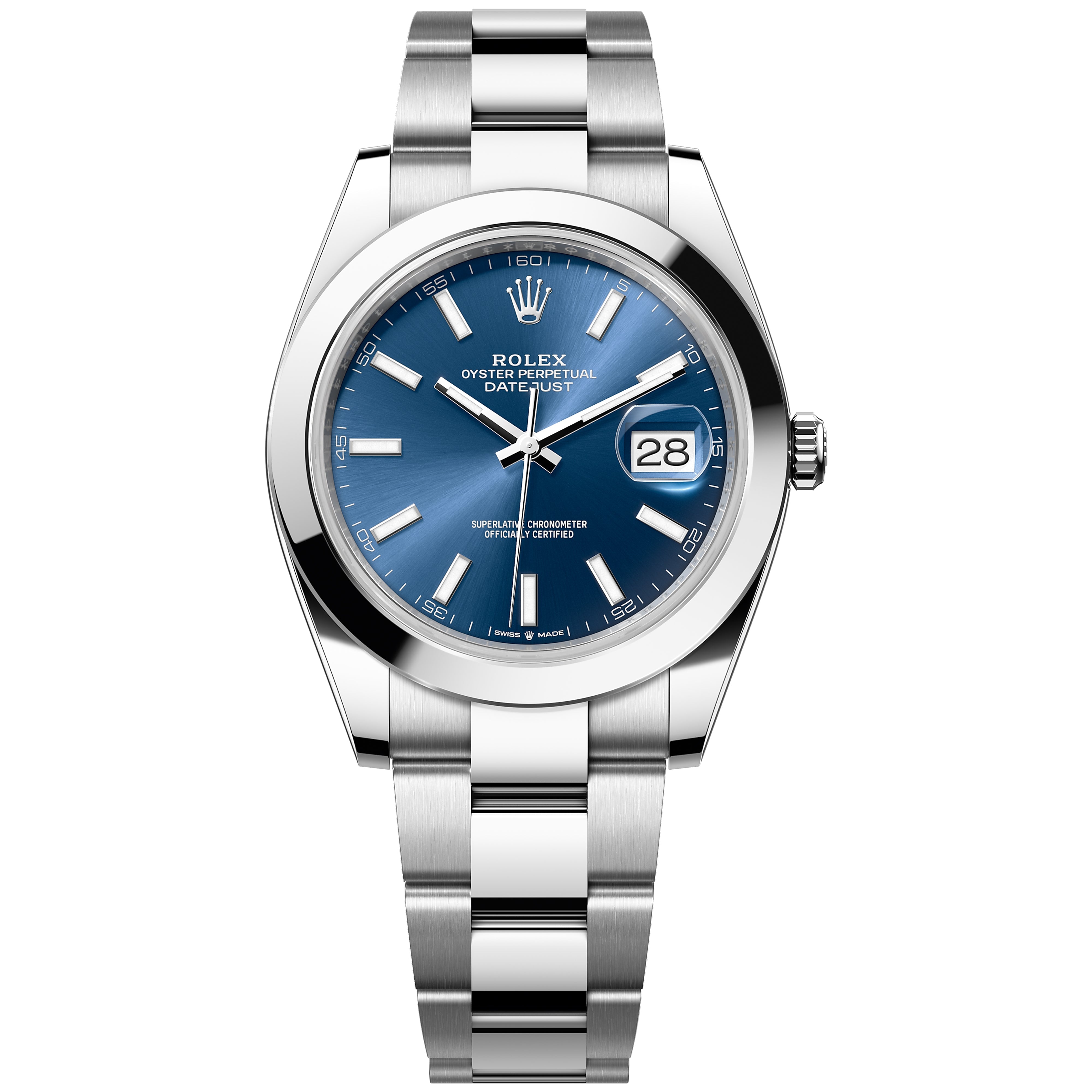 Rolex Datejust 41mm 126300-0001 Blue Dial Index, Oyster Bracelet, Unworn 2024 - Luxury Address Watches