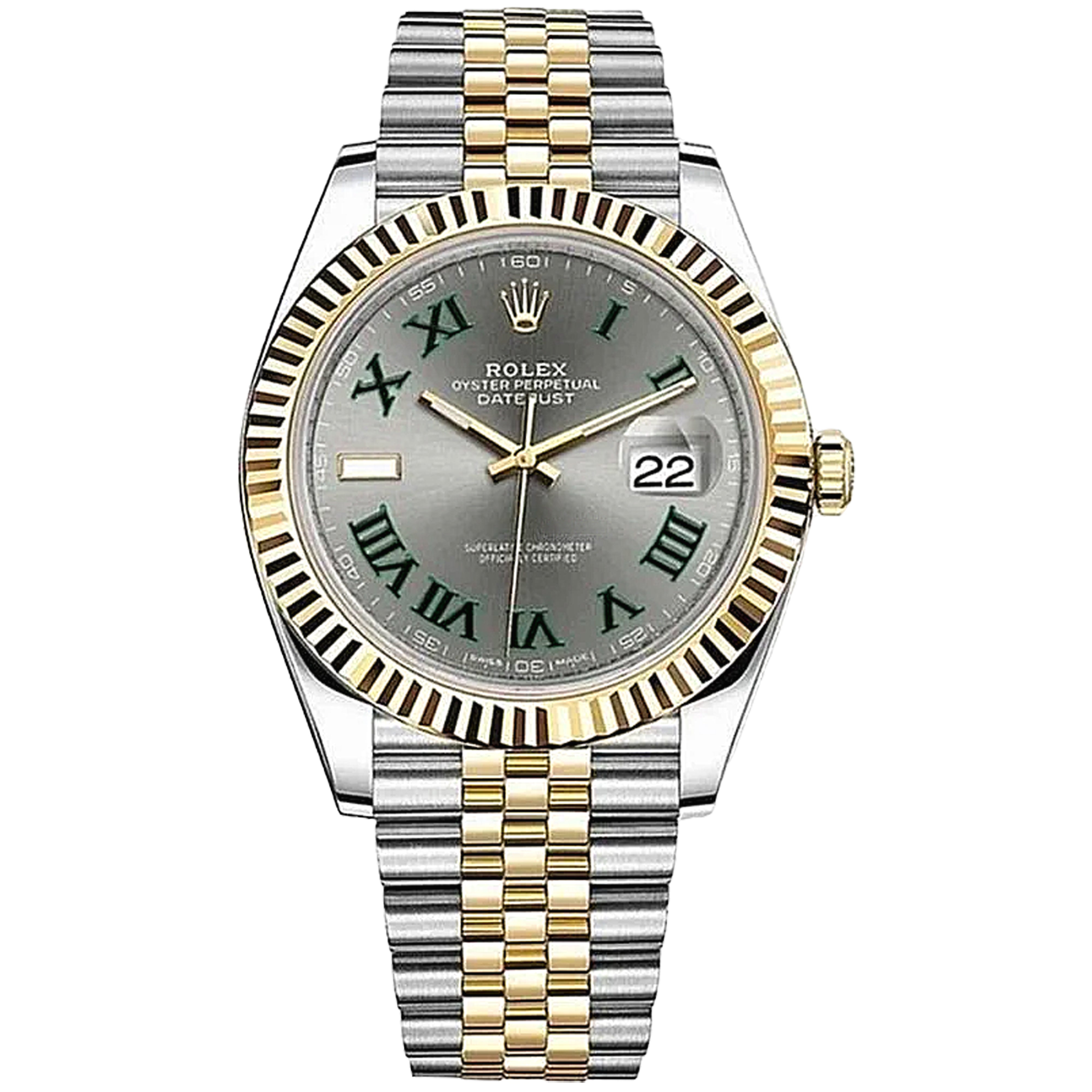 Rolex Datejust 41 MM 126333-0020 Wimbledon Yelow Gold Pre-Owned - Luxury Address Watches