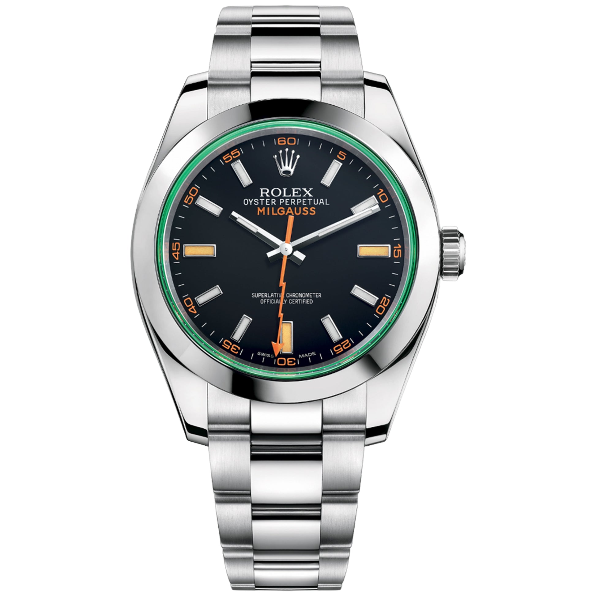 Rolex Milgauss 40mm 116400GV Black Dial With Green Crystal, Pre-Owned - Luxury Address Watches
