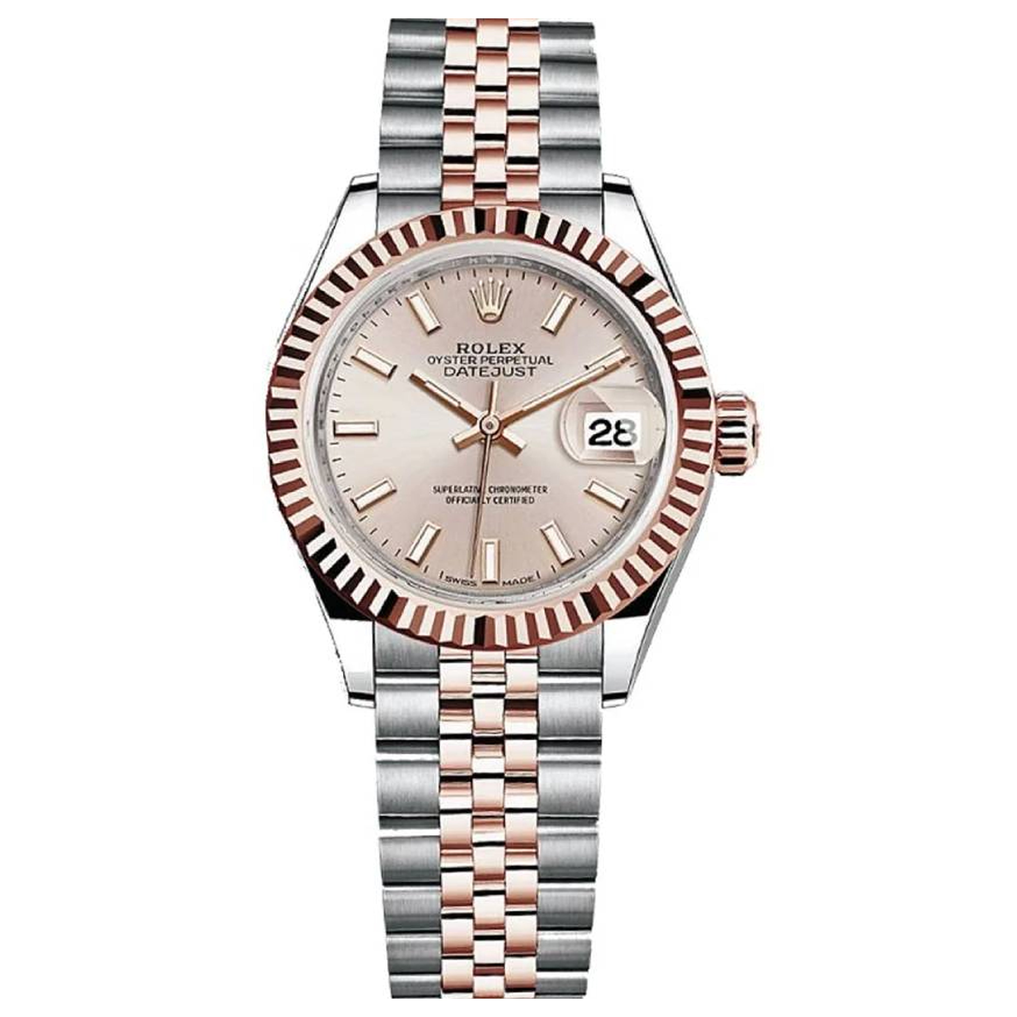 Rolex Datejust 28mm 279171-0001 Sundust Dial Rosgold Jubilee Bracelet Pre-Owned
