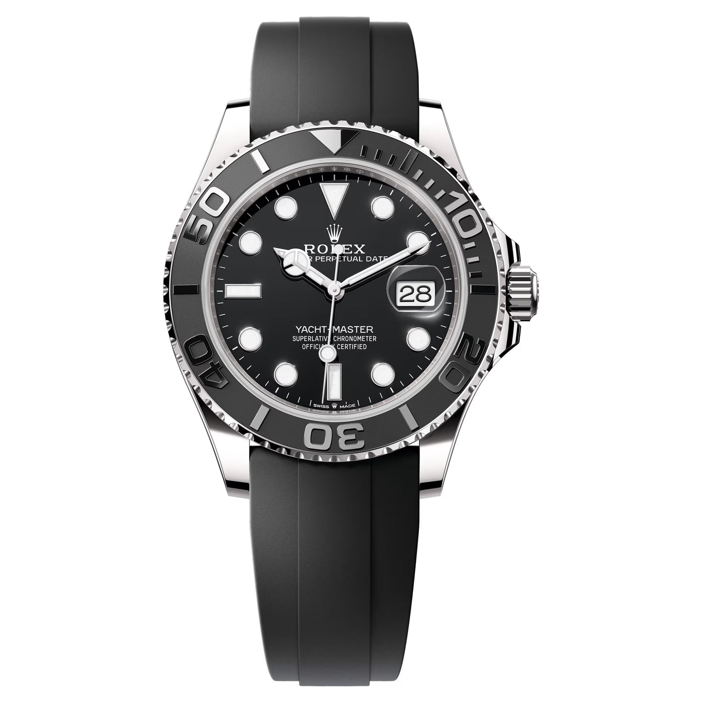 rolex yacht-master 42mm 2025 white gold  oysterflex black dial 226659-0002