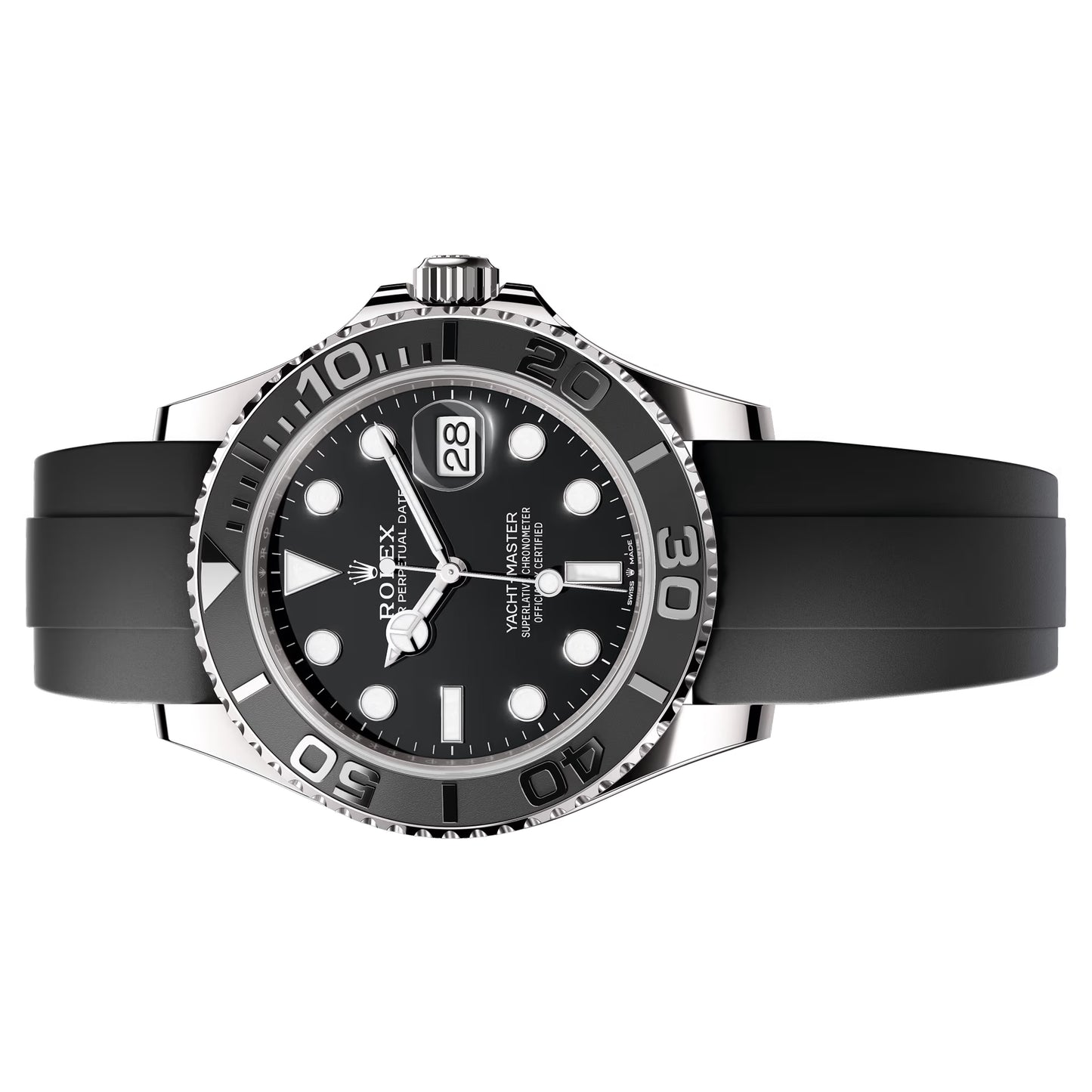 rolex yacht-master 42mm 2025 white gold  oysterflex black dial 226659-0002