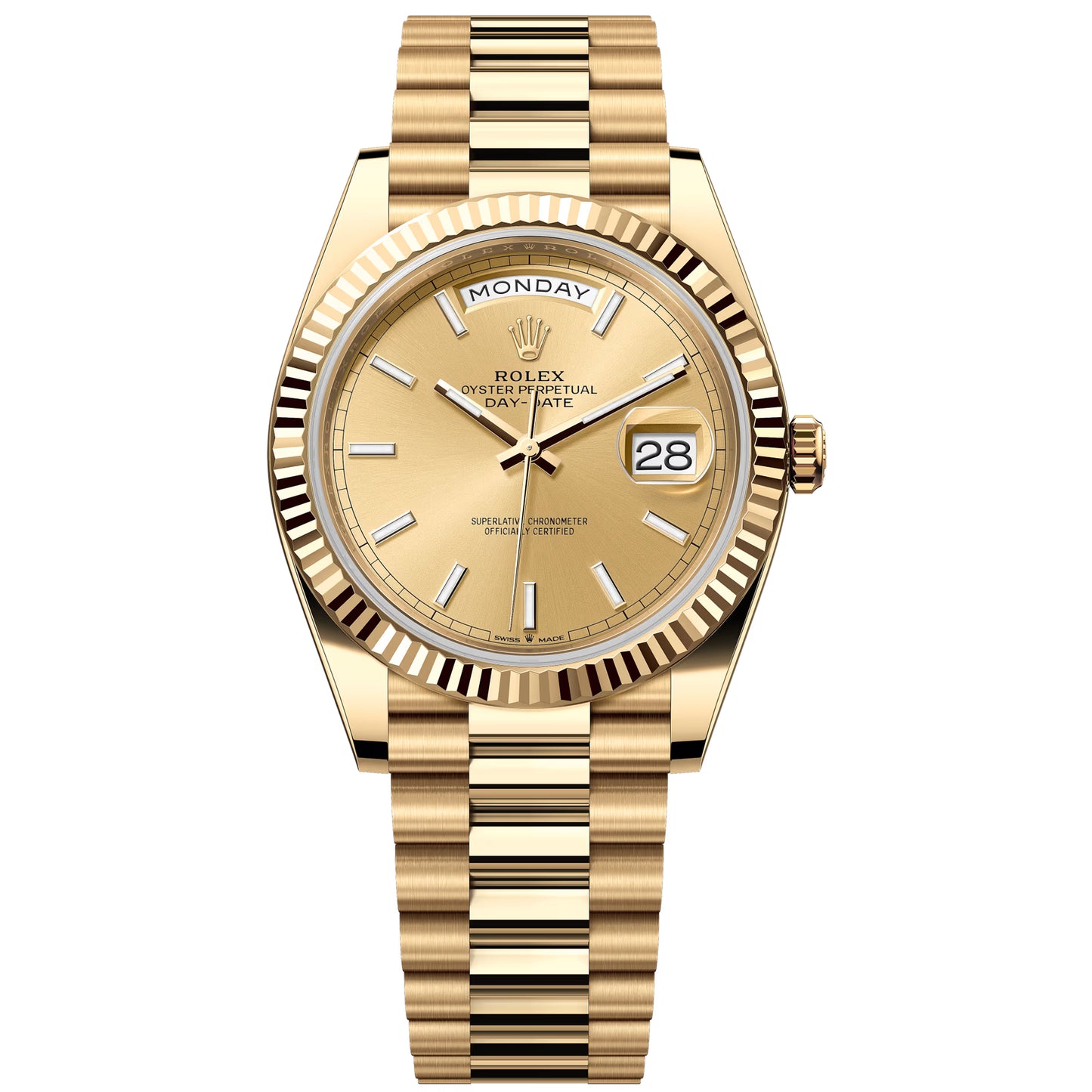 rolex day-date 40 228238-0003 champagne yellow gold 18k pre-owned