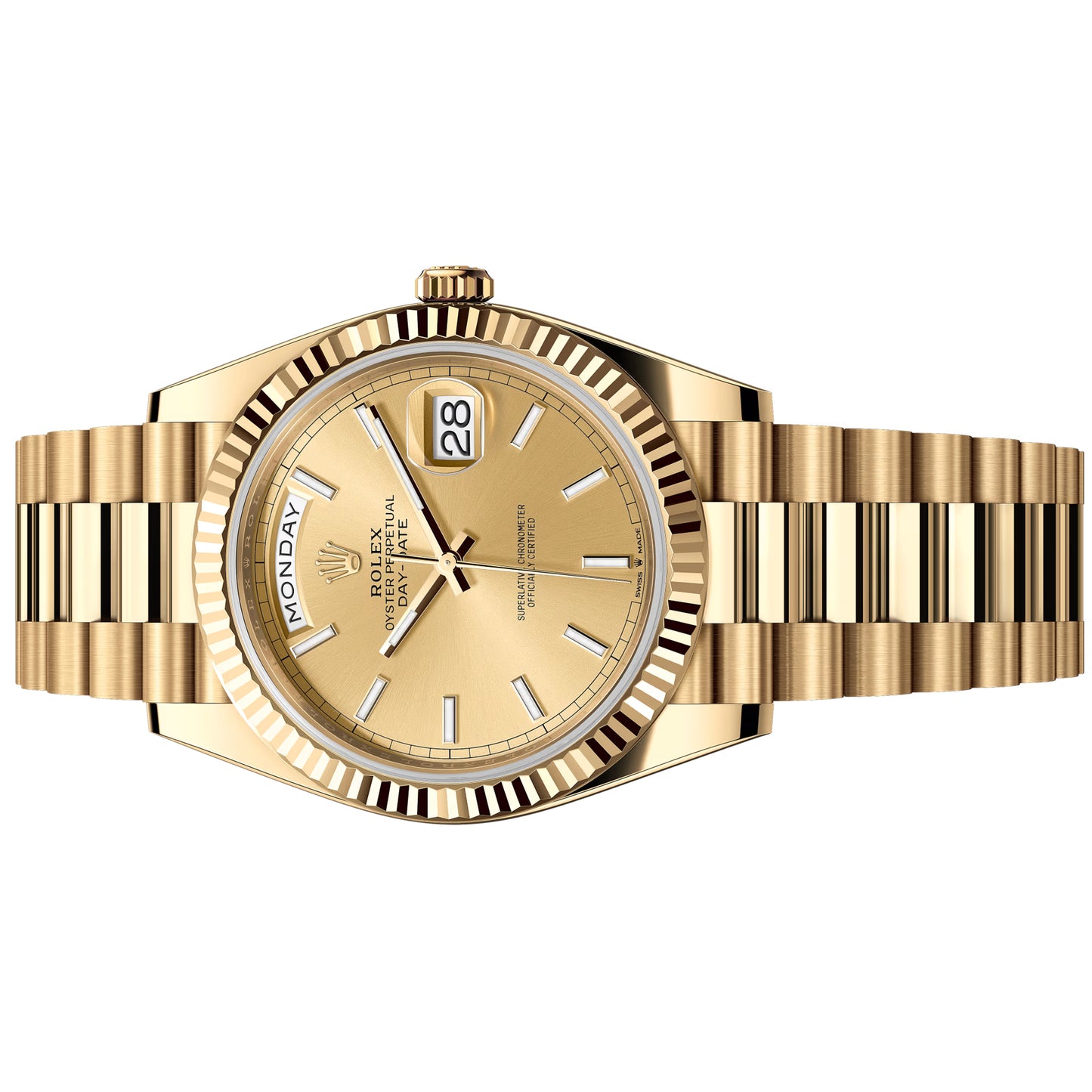 rolex day-date 40 228238-0003 champagne yellow gold 18k pre-owned