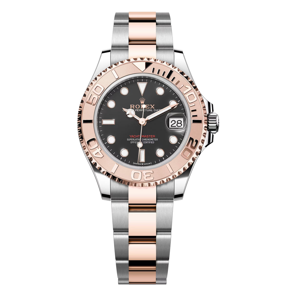 Rolex Yacht master 37mm Black Dial Rose gold and Oyster Steel 268621-0004 Pre-Owned
