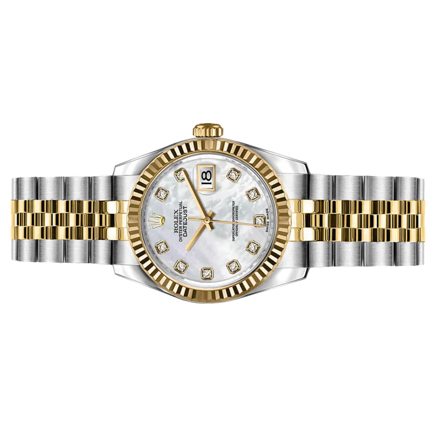 rolex datejust 26mm 179173 mother of pearl  mop diamond , yellow gold jubilee , pre-owned