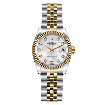 Rolex Datejust 26mm 179173 Mother Of Pearl  MOP Diamond , Yellow Gold Jubilee , Pre-Owned