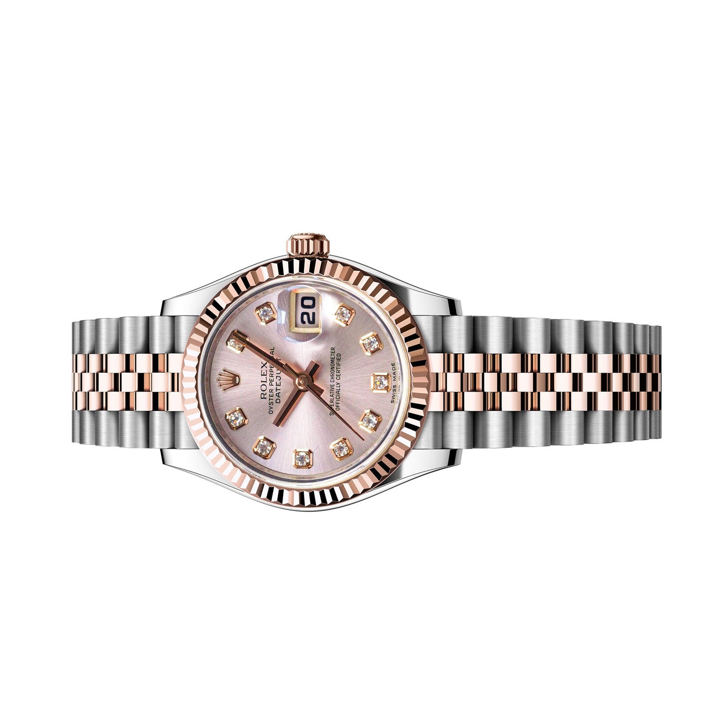 rolex datejust 26mm 179171 rose gold, pink diamond dial , pre-owned