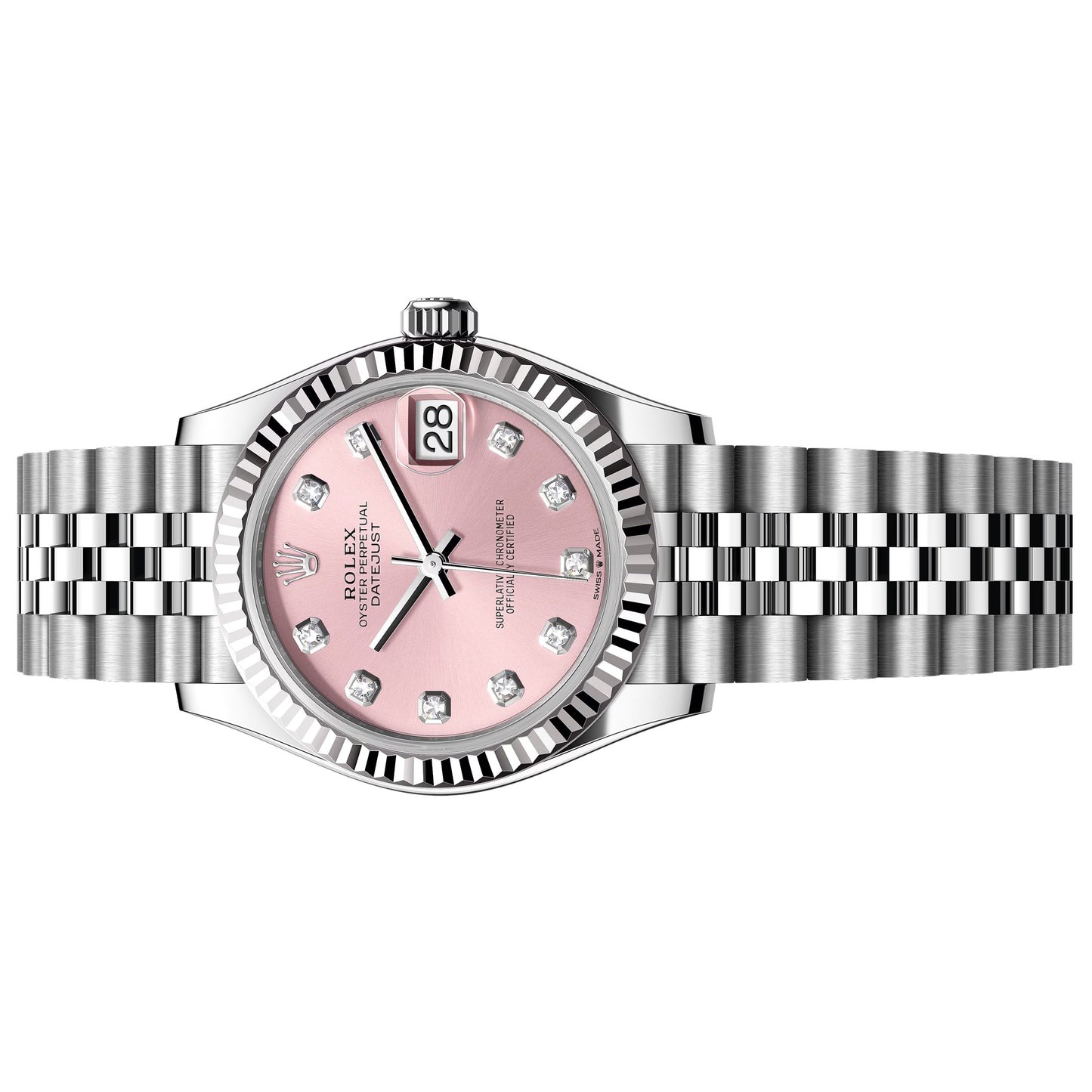 rolex datejust 31mm pink diamond 2026 unworn jubilee 278274-0032