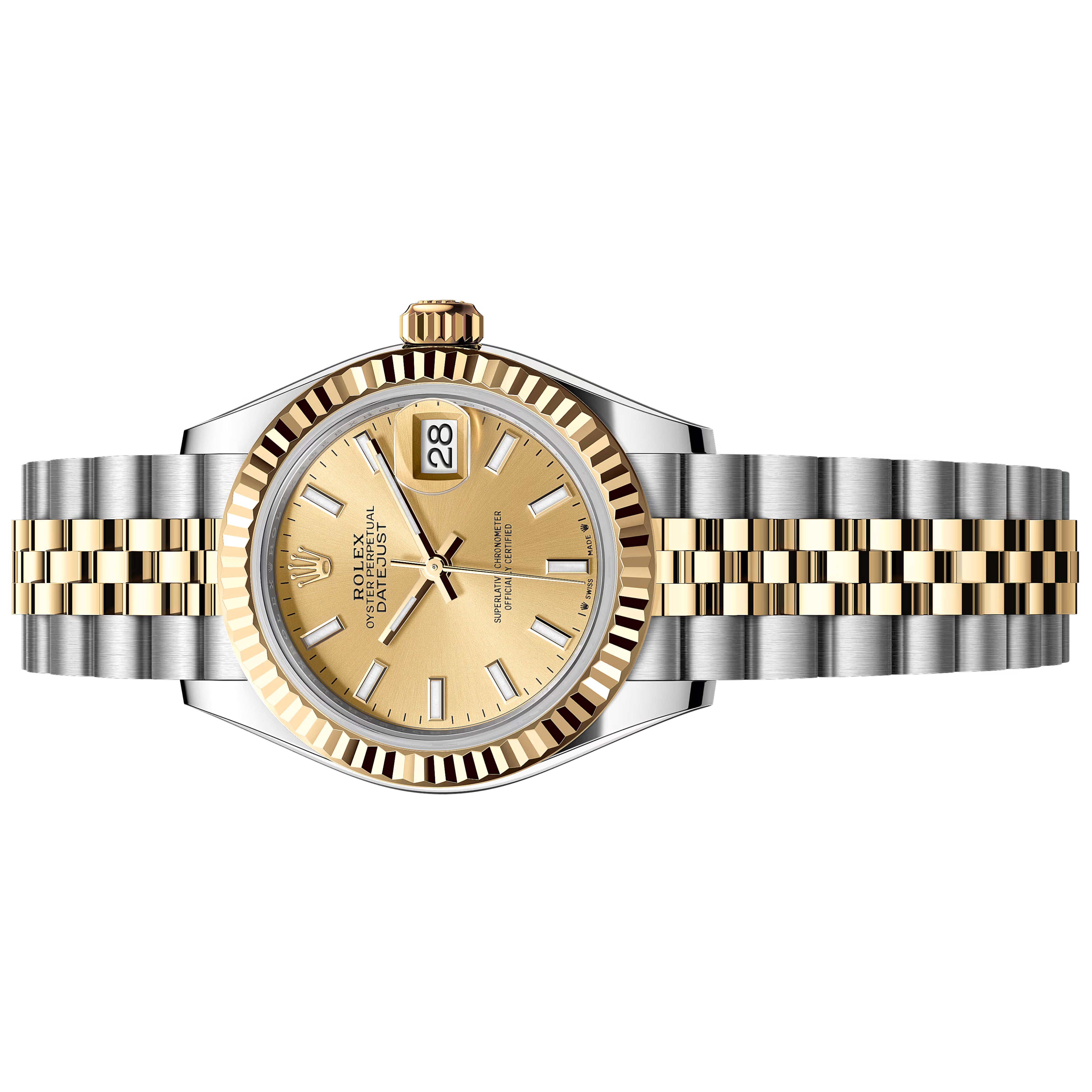 Rolex Lady Datejust 28mm 279173-0001 Champagne Index Jubilee مستعملة