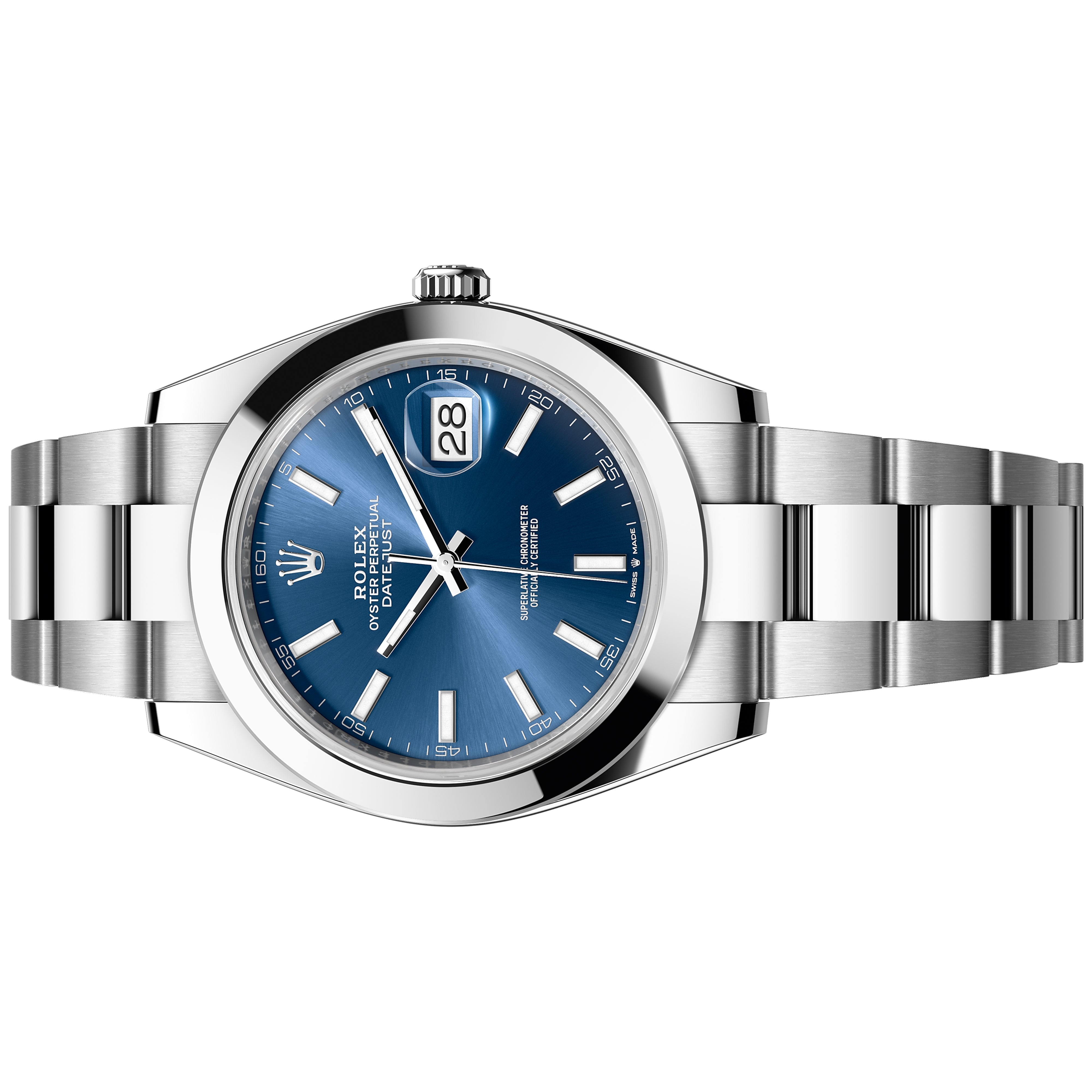 Rolex Datejust 41mm 126300-0001 Blue Dial Index, Oyster Bracelet, Unworn 2024 - Luxury Address Watches