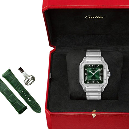 Santos de Cartier Green Roman Numerals Large Unworn 2025 WSSA0062