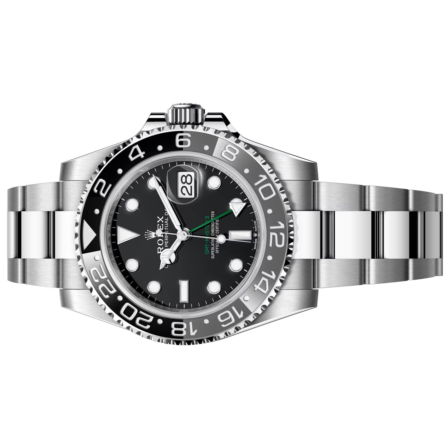 rolex gmt-master ii 40mm bruce wayne unworn 2025 oyster 126710grnr-0004