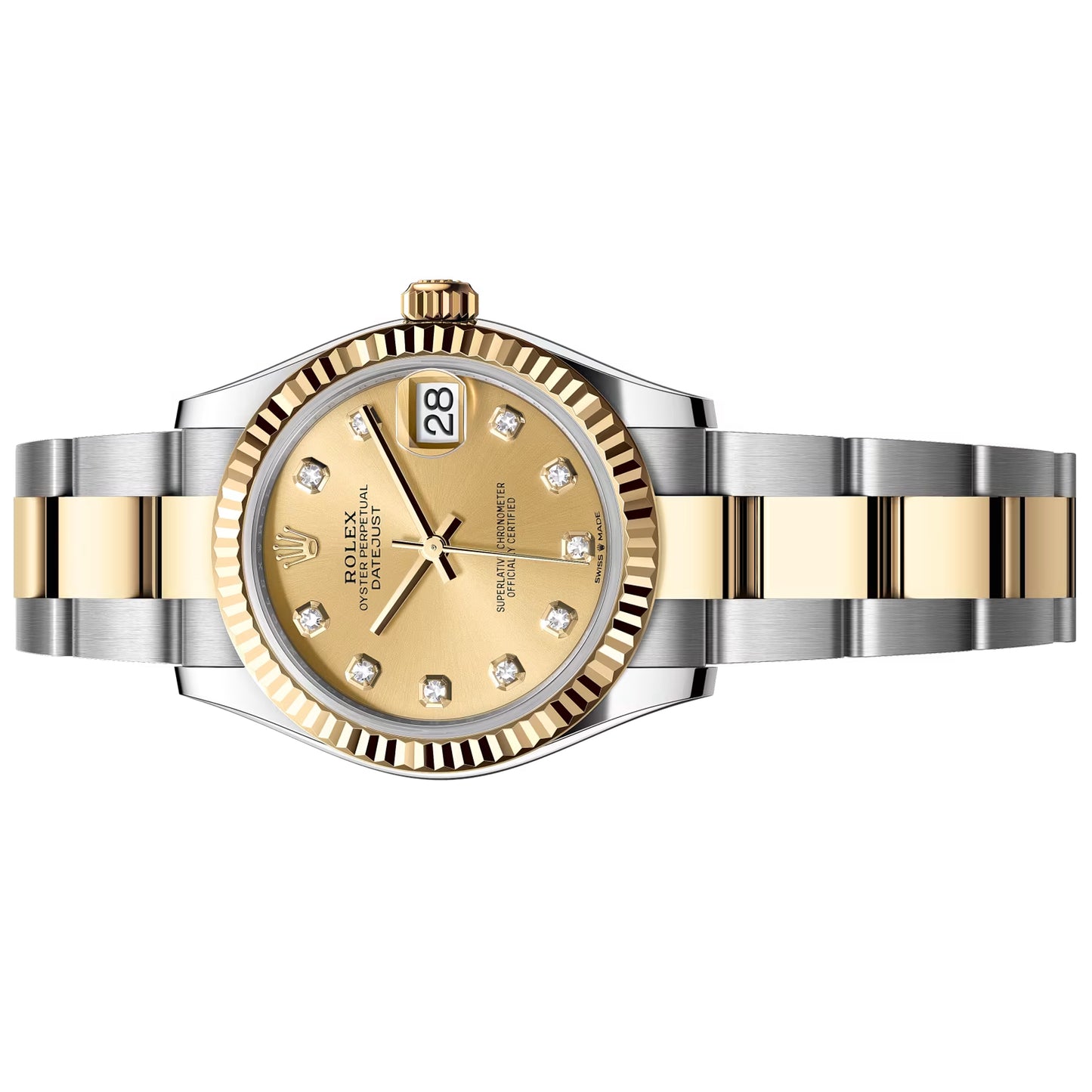 rolex datejust 31mm 278273-0025 unworn 2025 champagne diamond oyster