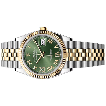 Rolex Datejust 36mm Unworn  Olive Green With 6 & 9 Diamond 126233-0025