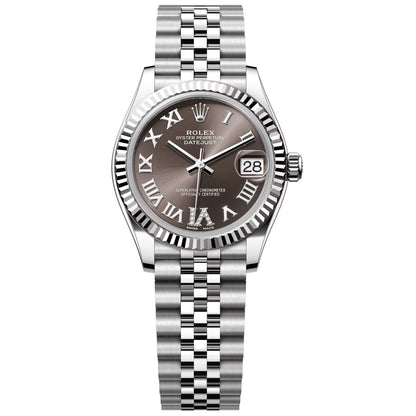 Rolex Datejust 31 Dark Grey Diamond White gold Bezel , Jubilee 178274