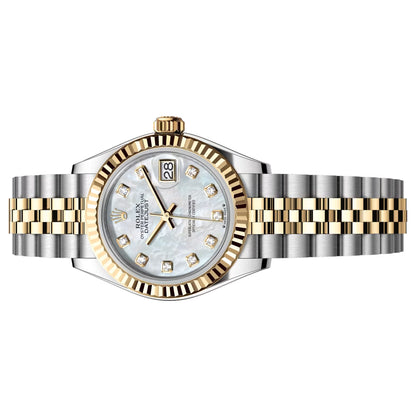 Rolex Lady Datejust 28mm 279173-0013 White Mother of Peral Diamond MOP, Pre-Owned