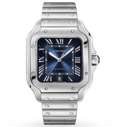 Santos de Cartier Blue Roman Numerals Large Size 2025 WSSA0071 Pre-Owned