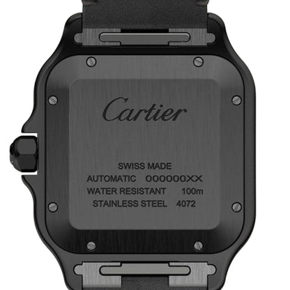 Santos de Cartier Unworn 2025 Black ADLC Black Rubber And Leather Strap Size Large WSSA0039