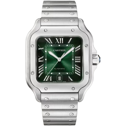Santos de Cartier Green Roman Numerals Large Unworn 2025 WSSA0062