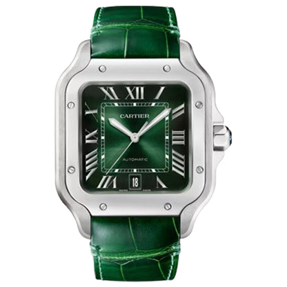 Santos de Cartier Green Roman Numerals Large Unworn 2025 WSSA0062