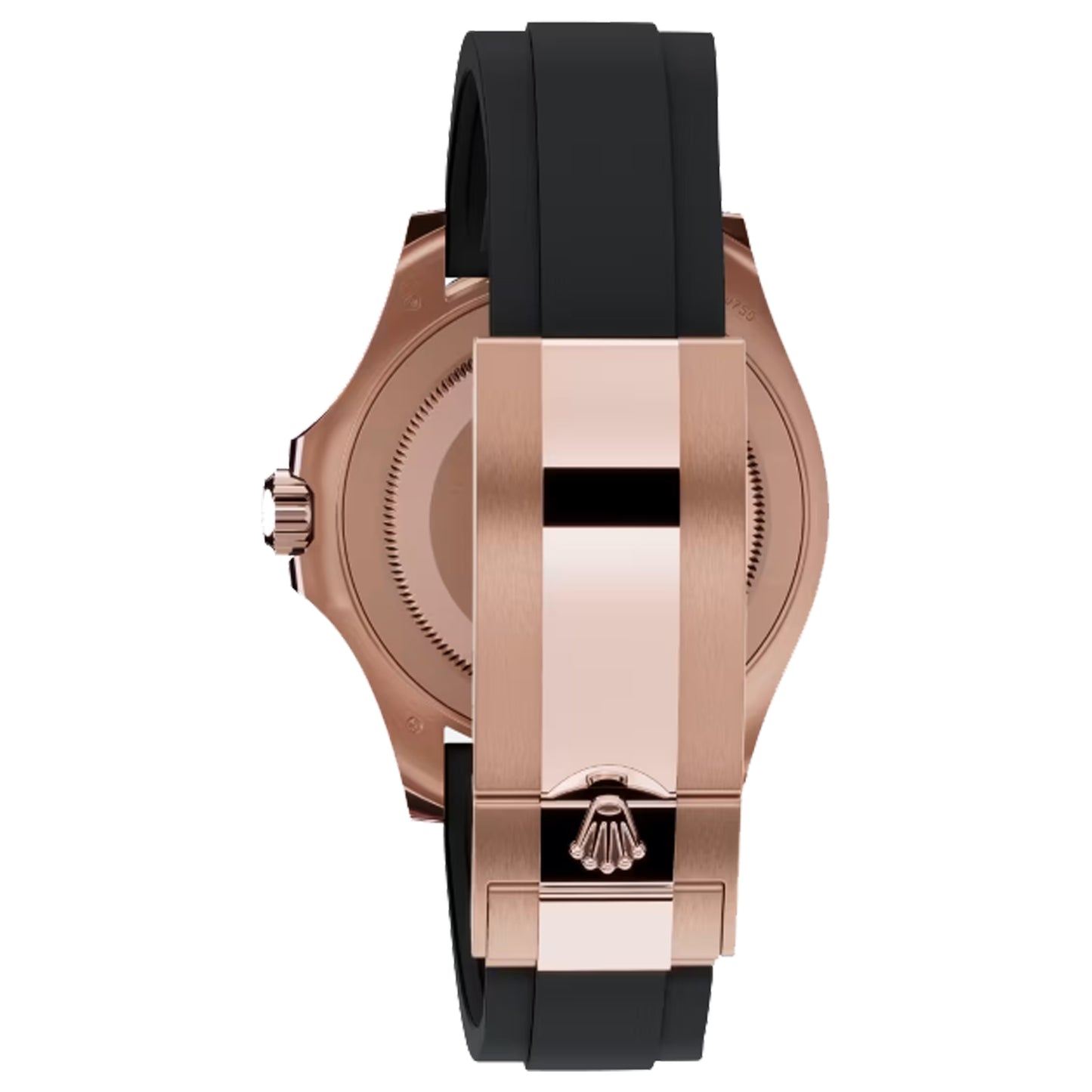 rolex yacht-master 40mm rose gold oyster flex  black dial 116655