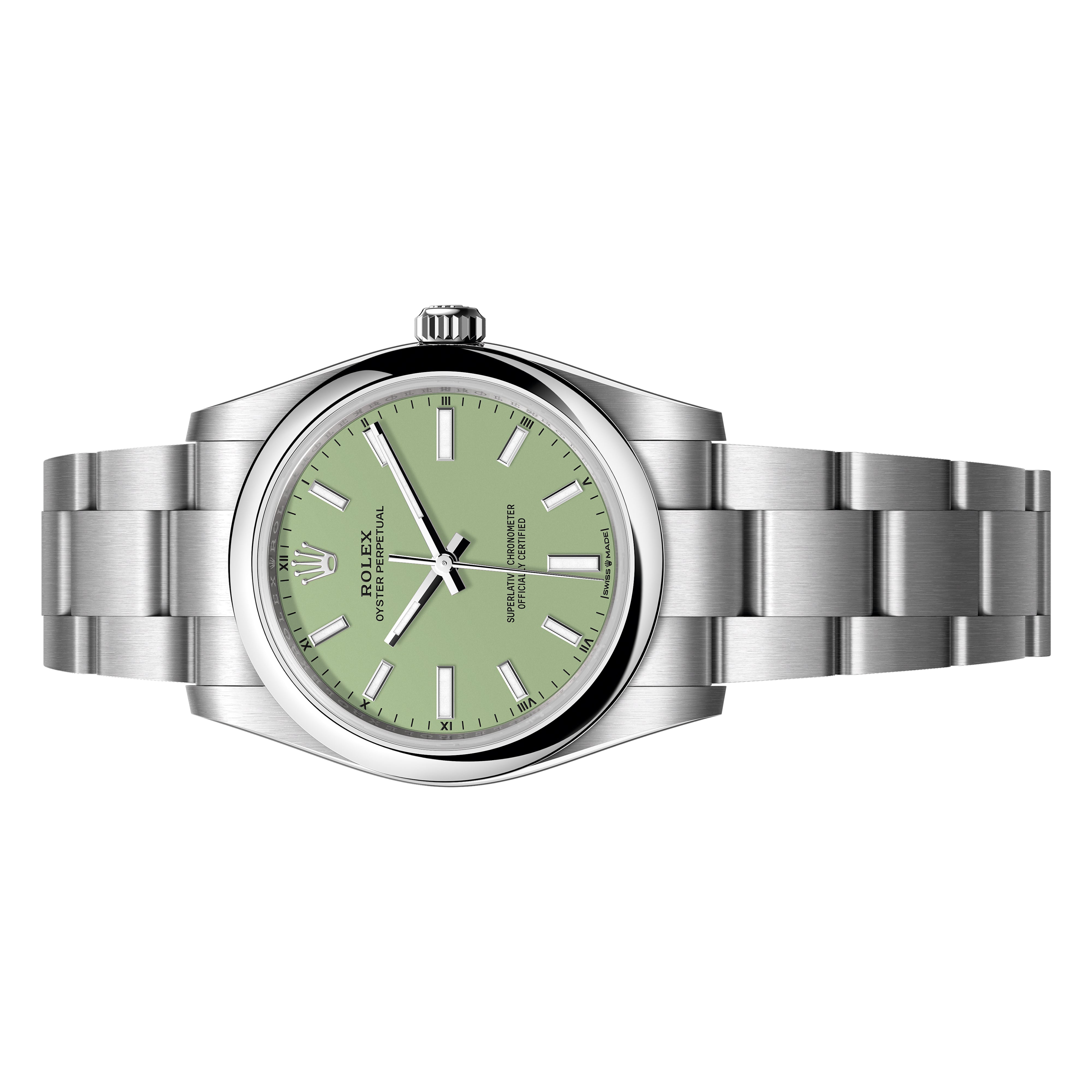 Rolex Oyster Perpetual OP 34mm 2026 فستقي 124200-0006