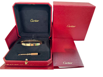 Cartier classic LOVE bracelet B6067417 ,Certificate 2022 18K rose gold Size 18cm Pre-Owned - Luxury Address Watches