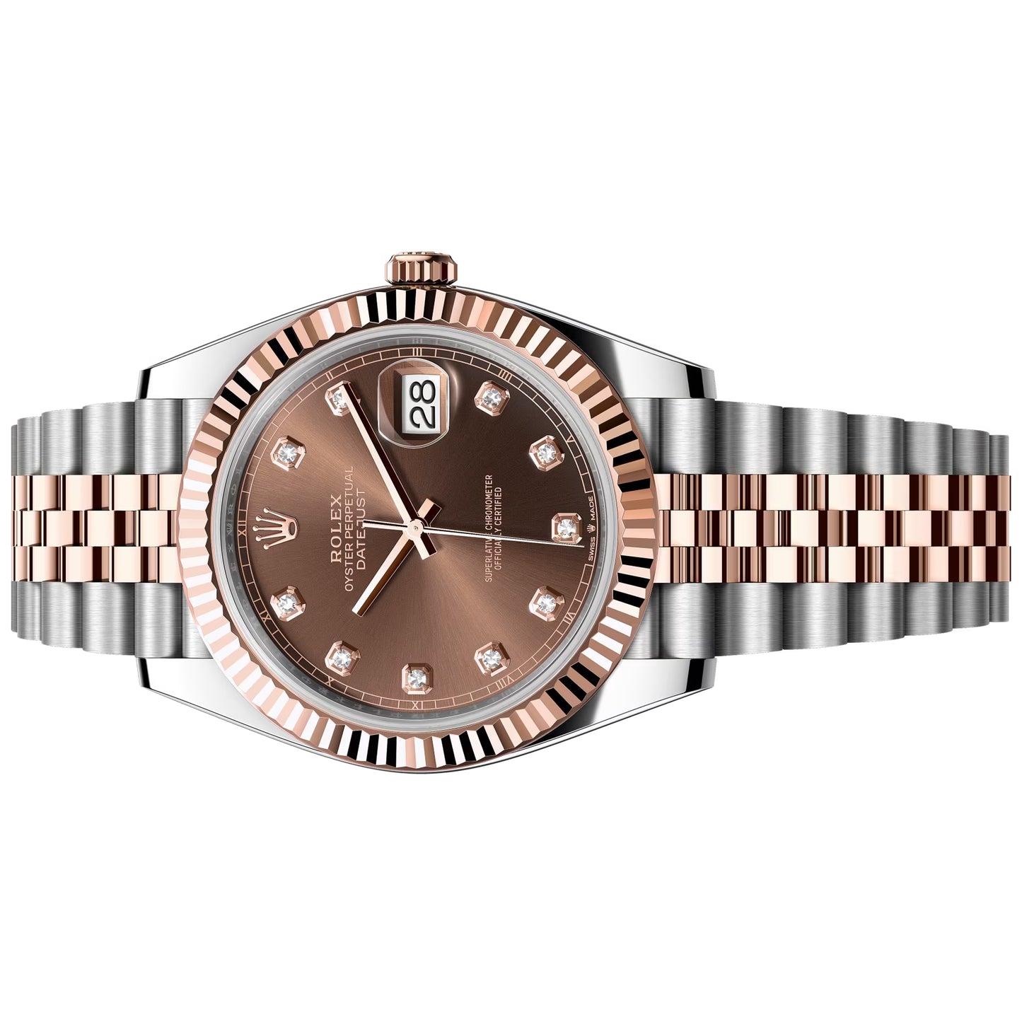 rolex datejust 41mm 126331-0004 chocolate diamond jubilee pre-owned